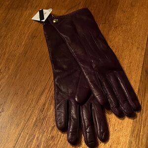 Coach Purple Leather Gloves